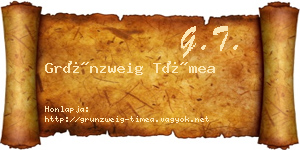 Grünzweig Tímea névjegykártya